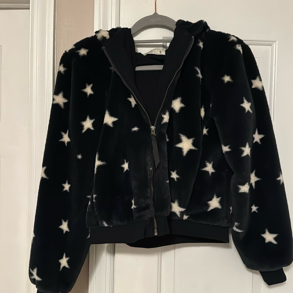 Z Supply black and white star jacket - small